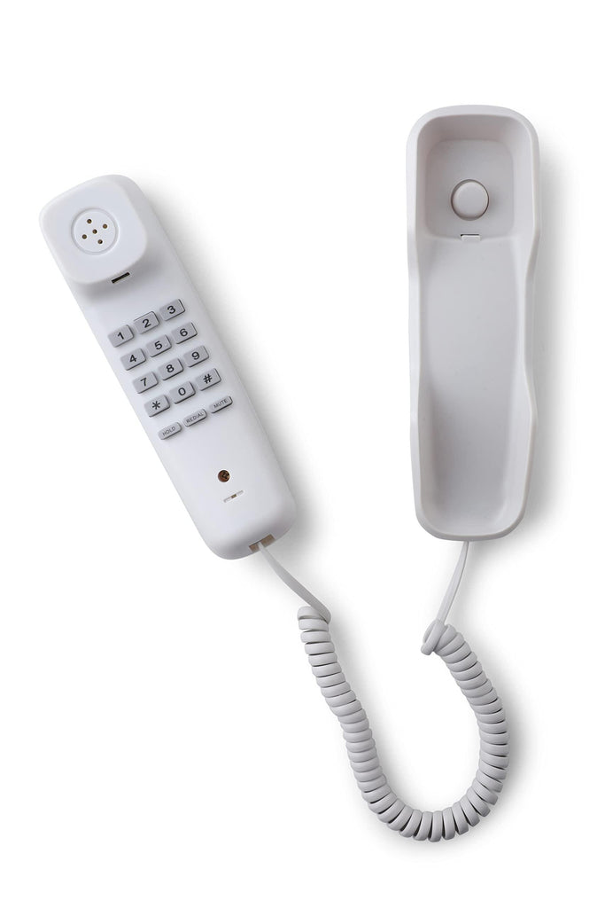 Hola! TF 510 Corded Landline Phone, Wall/Desk Mountable, Clear Call Quality, Compact Design, Redial/Mute/Hold Function (Made in India) (White)