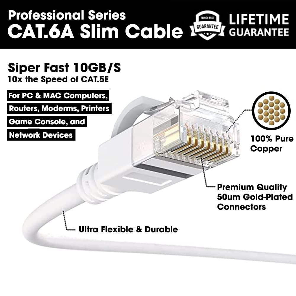 Sounce Cat6 Ethernet Cable 10 Meter/ 550 MHz Outdoor & Indoor, Upto 10 Gbps Support Cat6 Network, Heavy Duty Flat LAN Internet Patch Cord, Solid Weatherproof High Speed Cable for Router, Modem