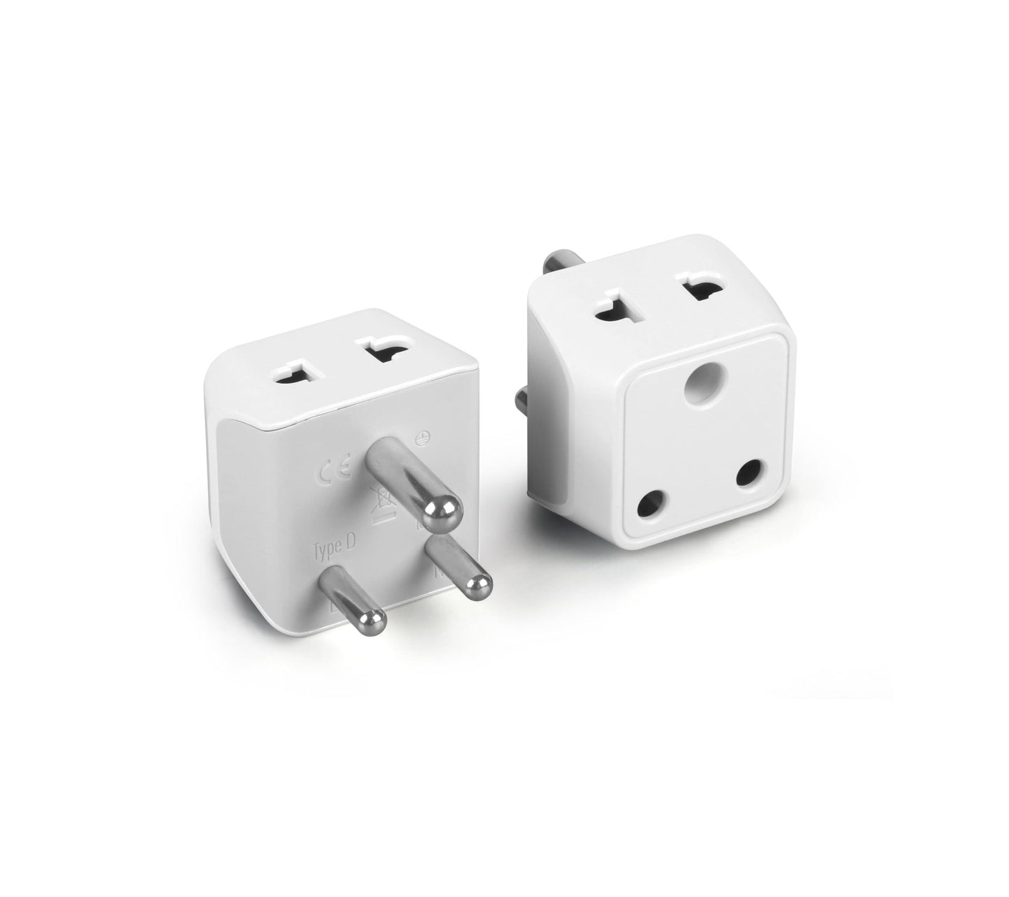 Ceptics Type D Multiple Plug Socket, 3 Pin Multi Plug Socket, 2 in 1 Plug Extension Socket - Dual Inputs for Computer, PC, Laptop, Phone - CE, RoHS, 2 Pack - Lifetime Limited Warranty