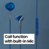 ZEBRONICS Zeb-Bro in Ear Wired Earphones with Mic, 3.5mm Audio Jack, 10mm Drivers, Phone/Tablet Compatible(Blue)