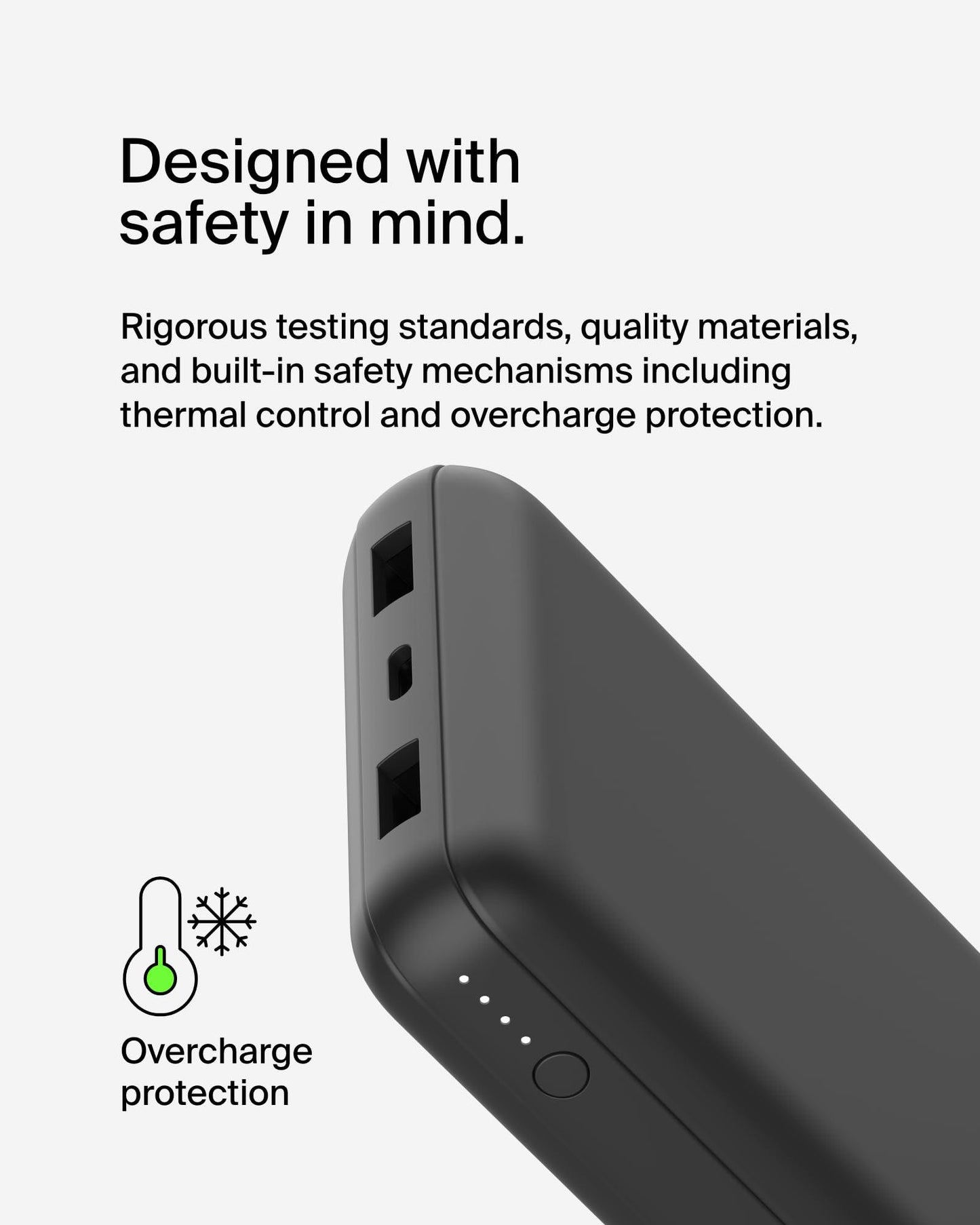 Belkin 20000 mAh PD 3.0 Slim Fast Charging Power Bank with 1 USB-C and 2 USB-A Ports to Charge 3 Devices Simultaneously, for iPhones, Android Phones, Smart Watches & More - Black