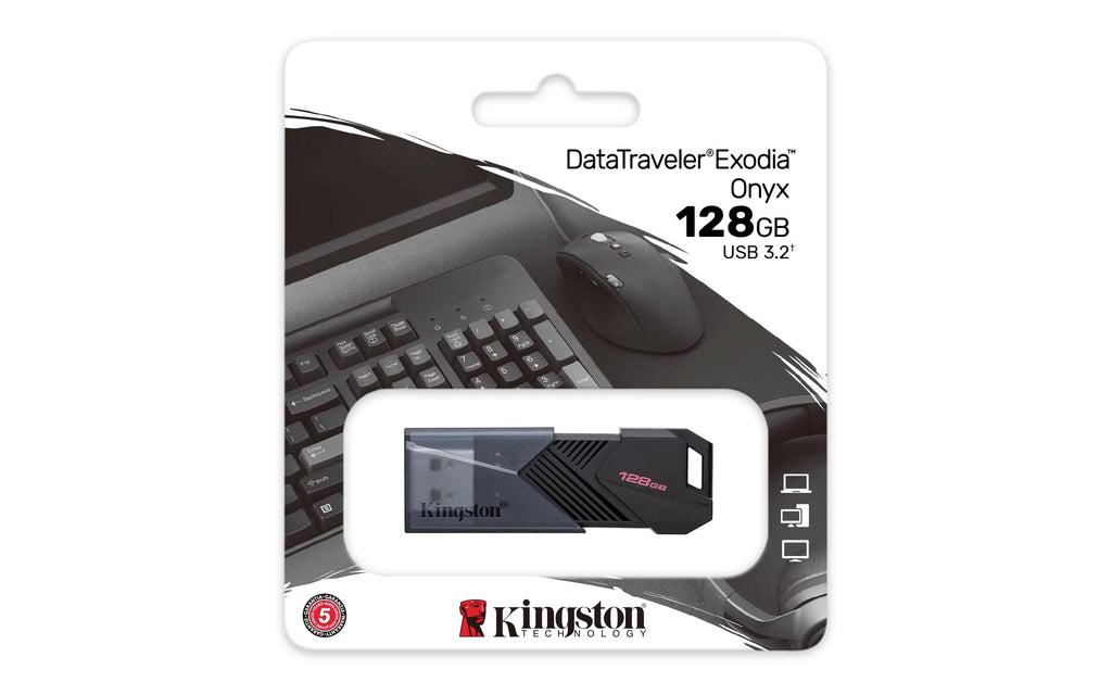 Kingston DataTraveler Exodia Onyx 128GB USB-A Flash Drive | USB 3.2 Gen 1 | DTXON/128GB