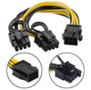 Paruht 6 Pin to Dual PCIe 8 Pin (6+2) Graphics Card PCI Express Power Adapter GPU VGA Y-Splitter Extension Cable Mining Video Card Power Cable,Black,Yellow