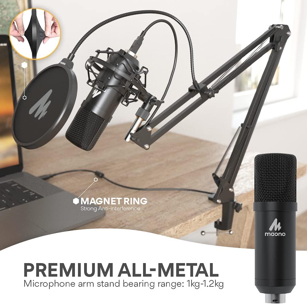 MAONO AU-A04 Condenser USB Microphone Kit (Black)