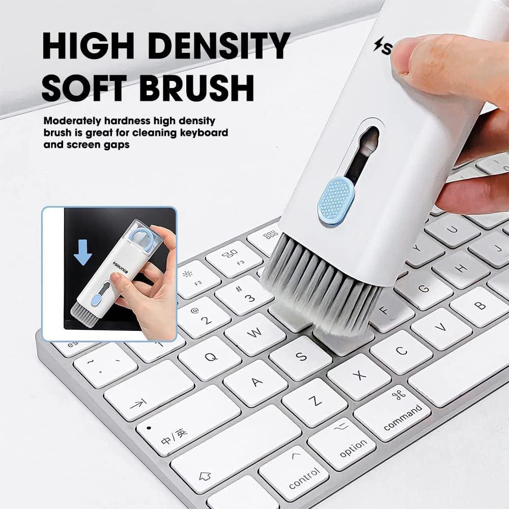 Sounce 7 in 1 Electronic Cleaner Kit, Keyboard Cleaner Kit with Brush, 3 in 1 Cleaning Pen for AirPods Pro, Multifunctional Cleaning Kit for Earphone, Keyboard, Laptop, Phone, PC Monitor (Grey)