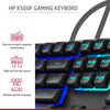 HP K500F Backlit Membrane Wired Gaming Keyboard with Mixed Color Lighting, Metal Panel with Logo Lighting, 26 Anti-Ghosting Keys, and Windows Lock Key / 3 Years Warranty(7ZZ97AA)