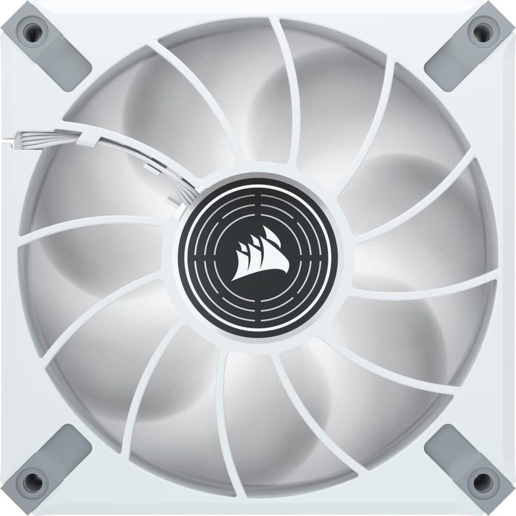 CORSAIR ML120 LED Elite, 120mm Magnetic Levitation White LED Fan with AirGuide, Single Pack - White Frame