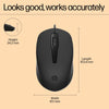 HP 150 Wired Mouse- Elegant Ergonomic Design, 1600 DPI Optical Tracking, USB Plug & Play / 3 Years Warranty (240J6AA), Black