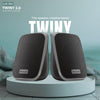 Lapcare Twiny 2.0 5W X 2 Computer Speaker| Stereo Sound| Compact & Portable|Distortion Free Sound| in-line Volume Control (Grey)