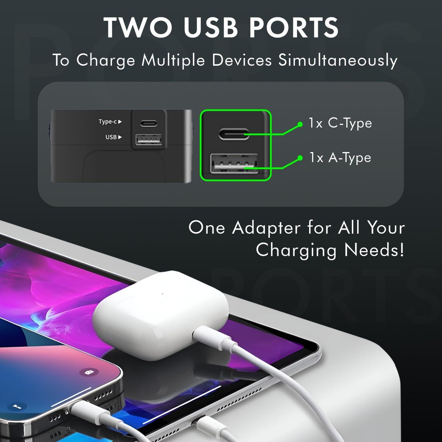 Universal Travel Adapter Universal Adapter and International Travel Adapter Perfect for Multi Country Travel Compatible in Europe Asia UK US Essential for Global Travelers with High Speed USB & USB C