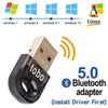 Tobo USB Bluetooth 5.0 Adapter Dongle for PC Laptop Desktop Stereo Music and Call Keyboard Mouse Support Windows 10 8.1 8 7 XP Vista(Install Driver First) Not Support in Linux-(TD-851WA-01)