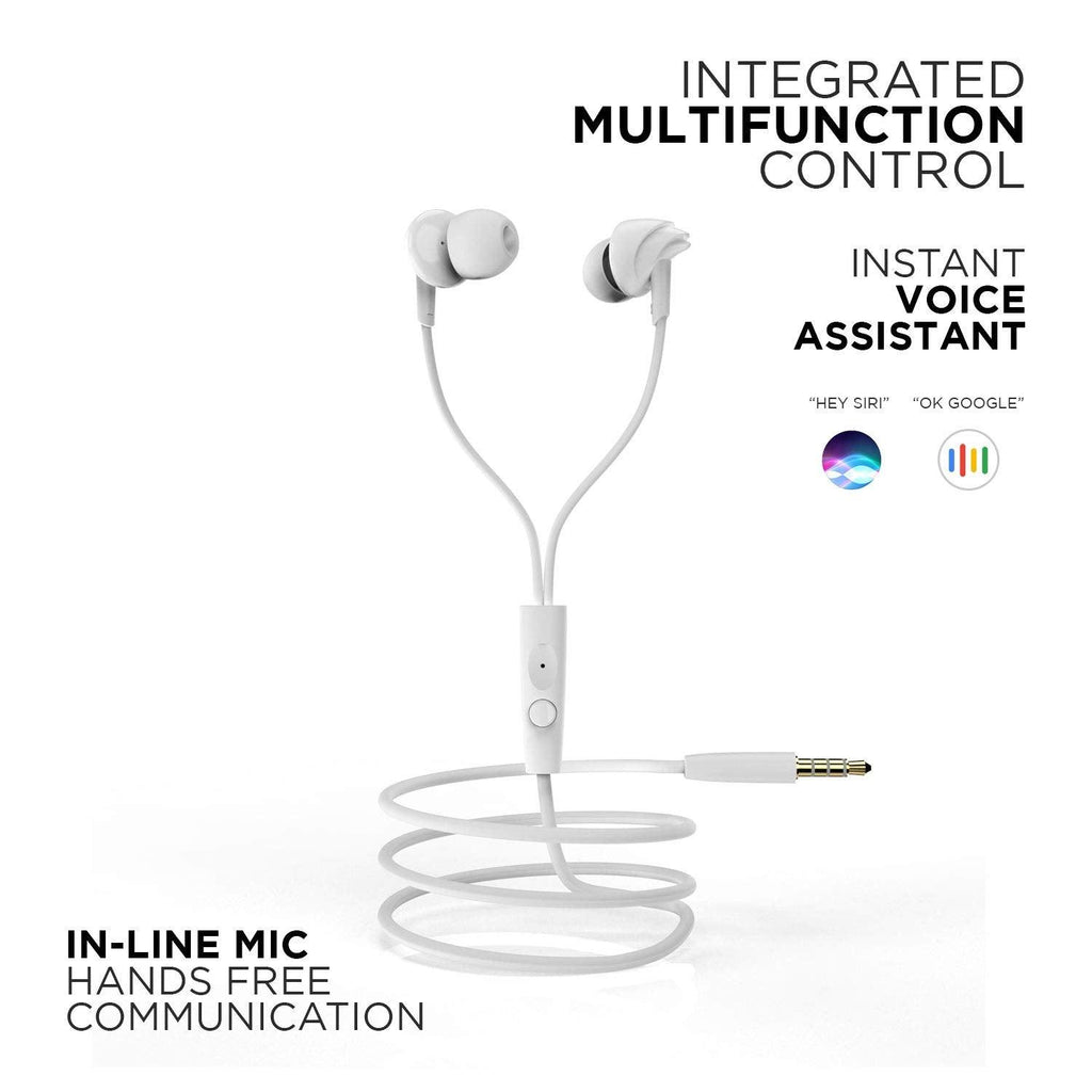 boAt BassHeads 100 in-Ear Wired Headphones with Mic (White)