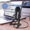 FIFINE K678 Unidirectional USB Podcast Microphone for Recording Streaming on PC and Mac, Condenser Computer Gaming Mic for PS4 with Headphone (Black)