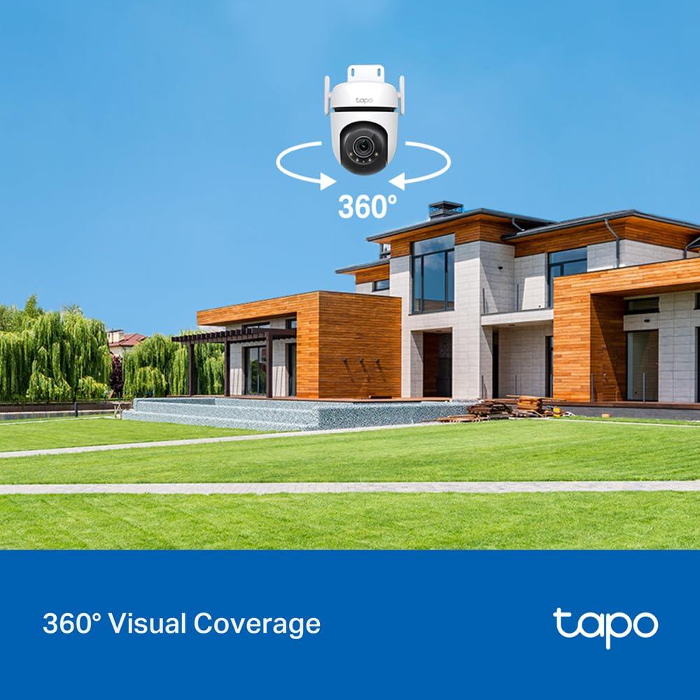 Tapo TP-Link C520WS 2K QHD 4MP Outdoor Pan/Tilt Security Smart Wi-Fi Camera,IP66 Weatherproof, AI Detection,360° Visual Coverage,Starlight Colour Night Vision, Works with Alexa&Google Home