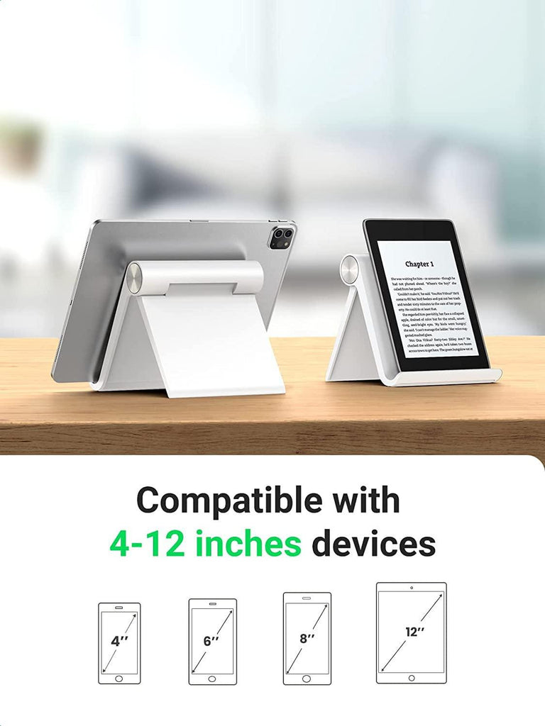 STRIFF Uph1W Multi Angle Tablet/Mobile Stand. Phone Stand Holder for iPhone, Android, Samsung, Oneplus, Xiaomi. Portable, Foldable Stand.Perfect for Bed,Office, Home,Gift and Desktop (White) Tabletop