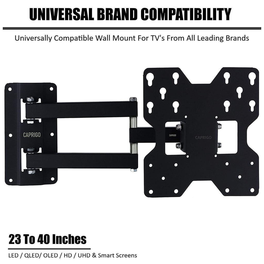 Caprigo Super Heavy Duty TV Wall Mount Bracket for 23 to 40 Inch LED/HD/Smart TV’s, Full Motion Rotatable Universal TV Wall Mount Stand with Swivel & Tilt Adjustments (M223)