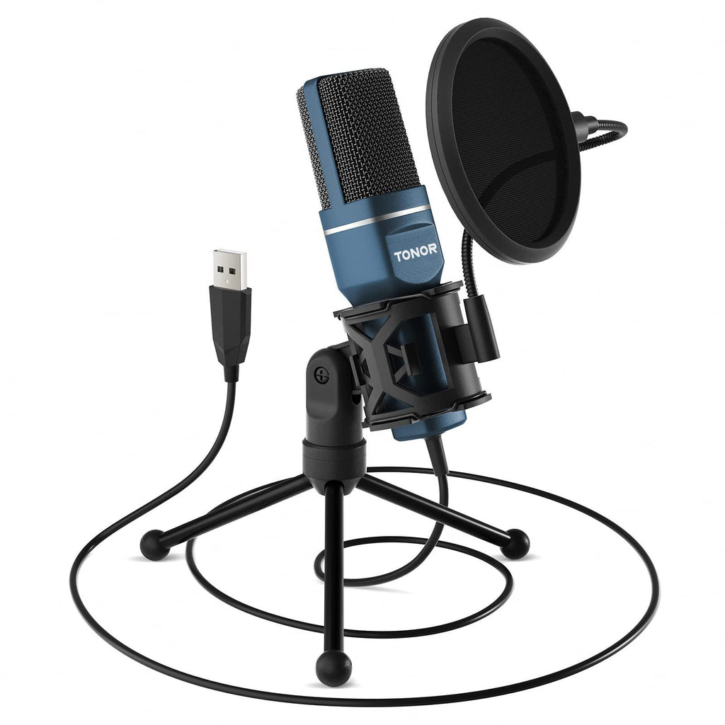 (Refurbished) TONOR USB Gaming Microphone, Computer Condenser PC Mic with Tripod Stand & Pop for Streaming, Podcasting, Vocal Recording, Compatible with iMac PC Laptop Desktop Windows Computer, TC-777