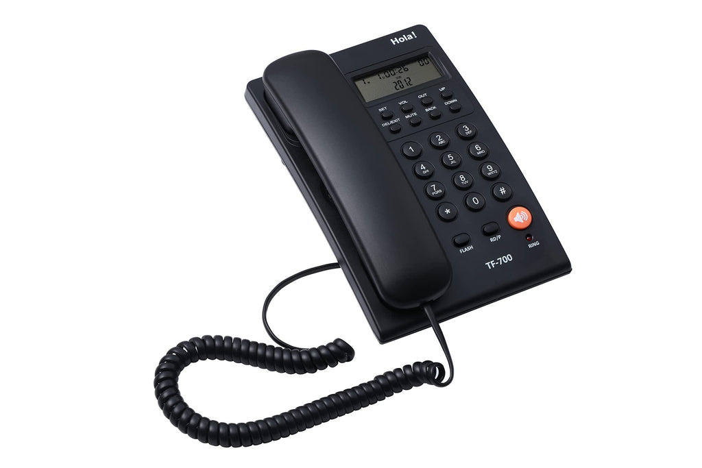 Hola ! Tf 700 Speaker Phone with Caller Id (Cli) and Two Way Speakerphone Function Supported by Date/Time Display (Black)