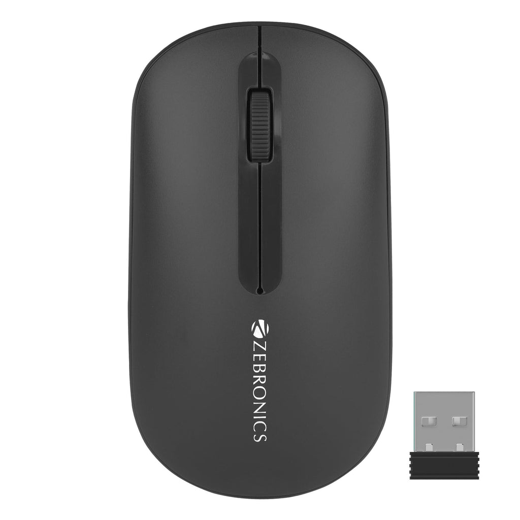 ZEBRONICS PULSE Wireless Mouse, Multi Connectivity, Dual Bluetooth, for Mac, Laptop, Computer, Tablet, 2.4GHz, 1200 DPI, Comfortable & Lightweight (Black)