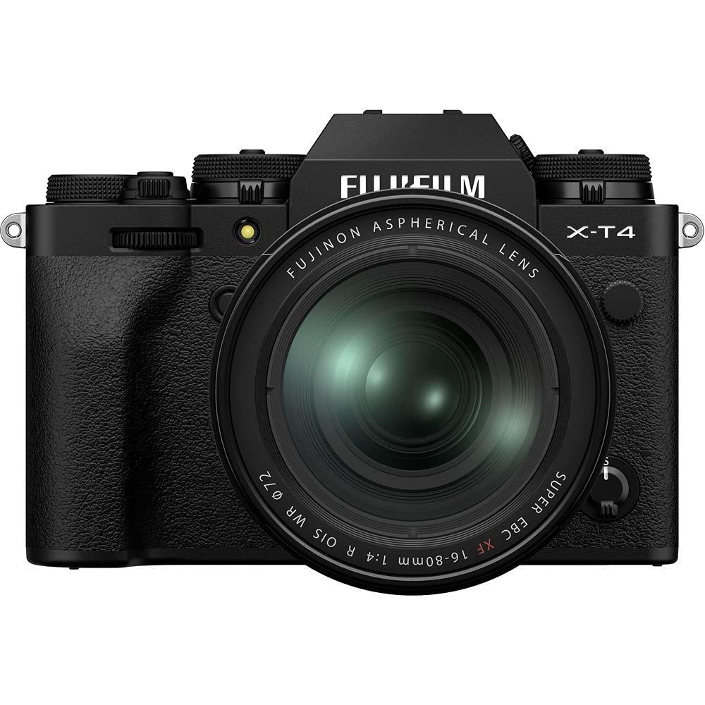 Fujifilm X-T4 26 MP Mirrorless Camera Body with XF16-80mm Lens (X-Trans CMOS4 Sensor, EVF, Face/Eye AF, IBIS, LCD Touchscreen, 4K/60P & FHD/240P Video, Film Simulations, Weather Resistance) - Black