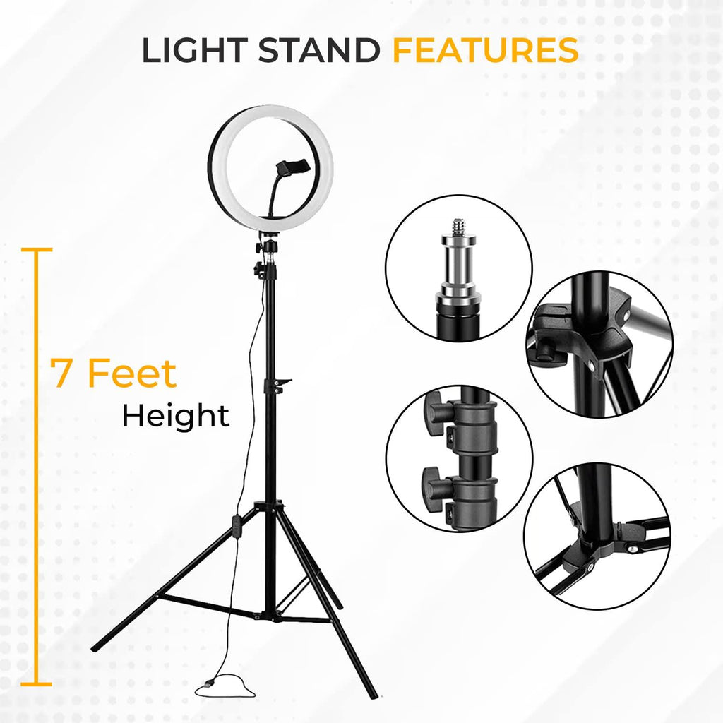 Tygot Professional (12 Inch) Led Ring Light with 7 Feet Tripod Stand for Mobile Phones & Camera, 3 Temperature Mode Dimmable Lighting, Photo-Shoot, Video Shoot, Makeup & More