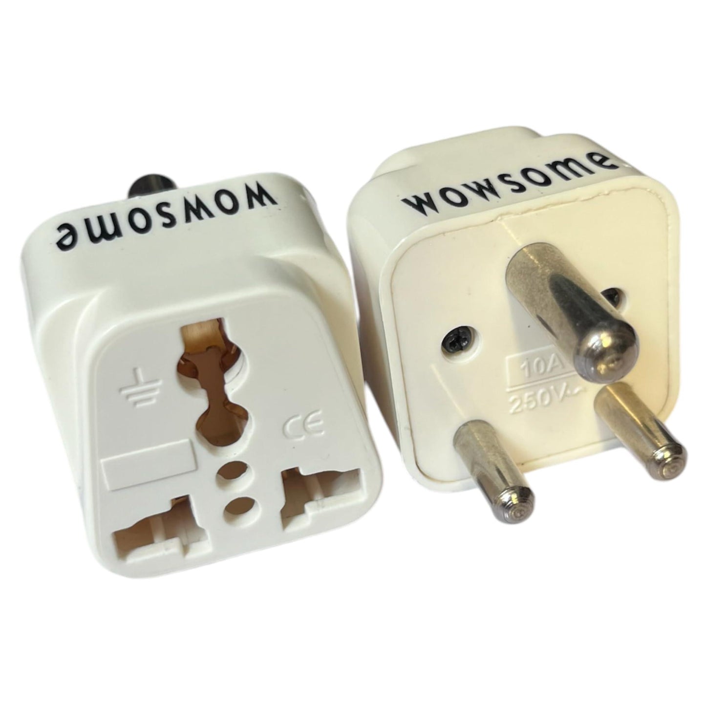 WOWSOME Universal Conversion Plug 3 Pin Socket Worldwide Adaptor UK/US/EU/AU to Indian 3 Pin Power Plug/Converter (2pcs)