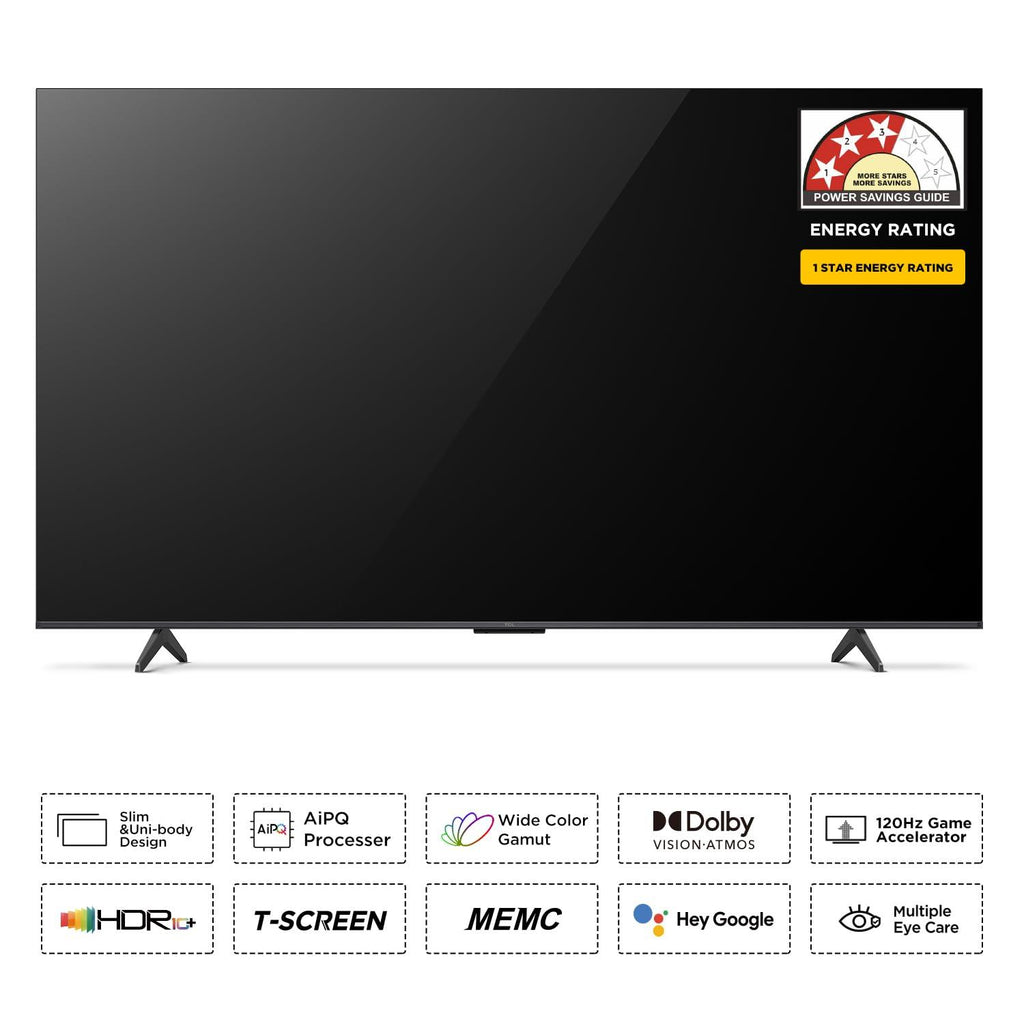 TCL 189 cm (75 inches) 4K Ultra HD Smart QLED Google TV 75P71B Pro (Black)