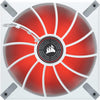 CORSAIR ML140 LED Elite, 140mm Magnetic Levitation Red LED Fan with AirGuide, Single Pack - White Frame