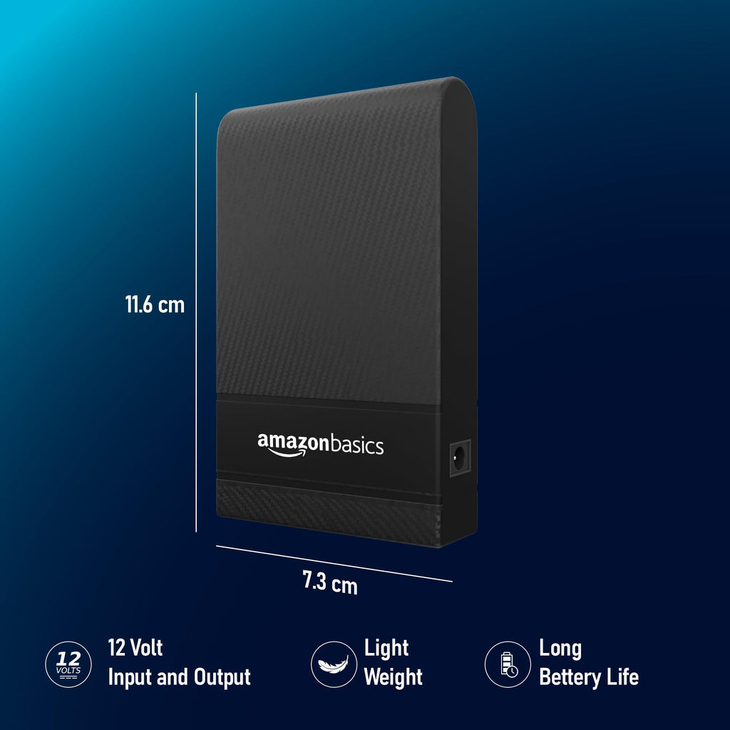 Amazon Basics UPS for WiFi Router/Modem/Set top Box Devices. Supports 12V-2A Routers. Backup Upto 4 Hours, Current Surge & Deep Discharge Protection (Black)