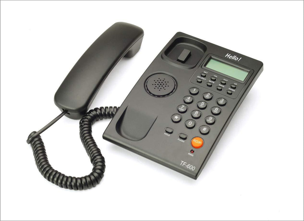 Hello ! TF-600 CLI Caller ID Corded Landline Phone for intercom and EPABX Desk & Wall Mountable (Black) Made in India