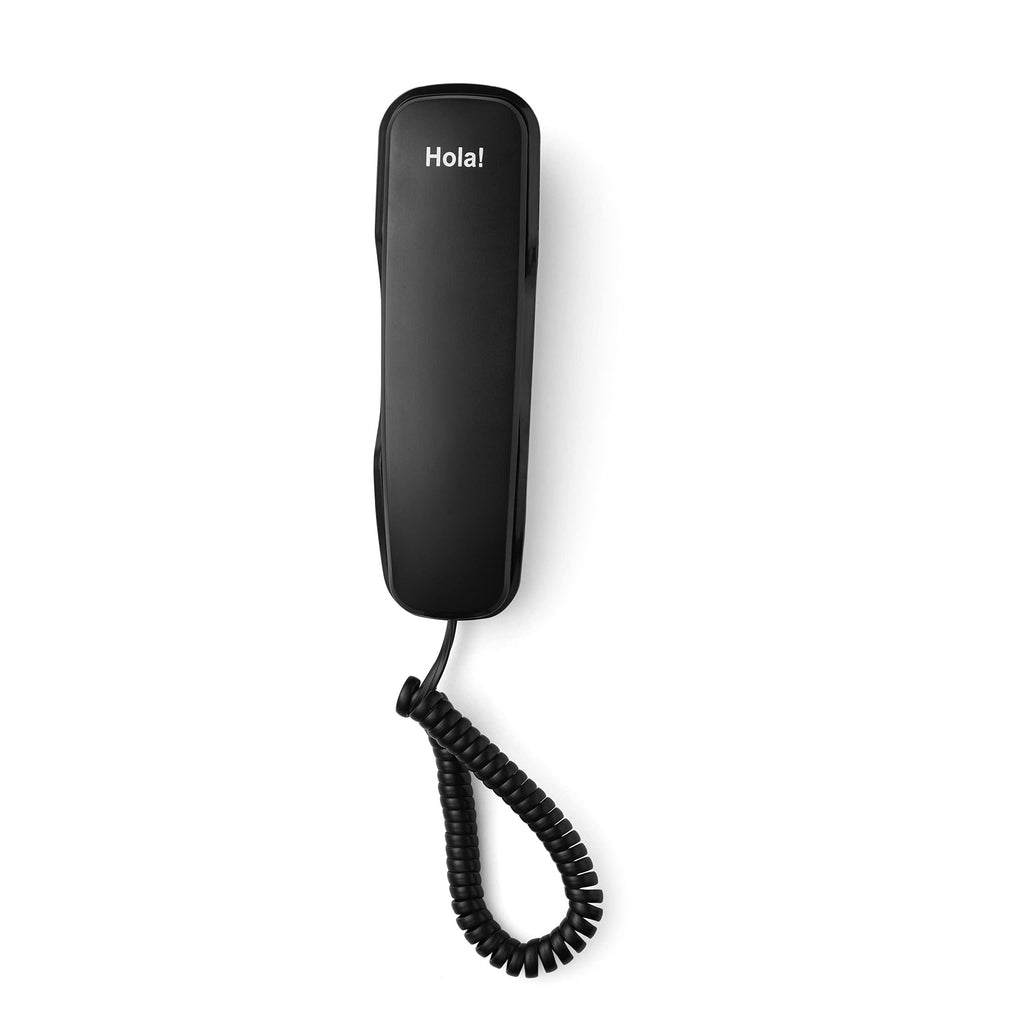 Hola! TF 510 Corded Landline Phone, Wall/Desk Mountable, Clear Call Quality, Compact Design, Redial/Mute/Hold Function (Made in India) (Black)