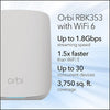 Netgear Orbi Larger Whole Home Dual Band Mesh WiFi 6 System (RBK353) Router with 2 Satellite Extenders | Coverage up to 4,000 sq. ft. and 30+ Devices | AX1800 WiFi 6 (Up to 1.8Gbps, Dual_Band)