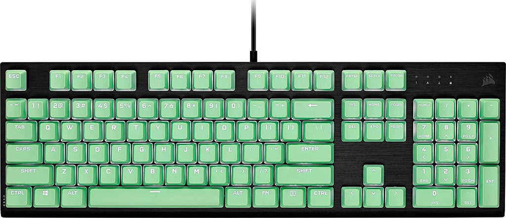 Corsair PBT Double-Shot PRO Keycap Mod Kit – Double-Shot PBT Keycaps – Mint Green – Standard Bottom Row – Textured Surface – 1.5mm-Thick Walls – O-Ring Dampeners (CH-9911080-NA)