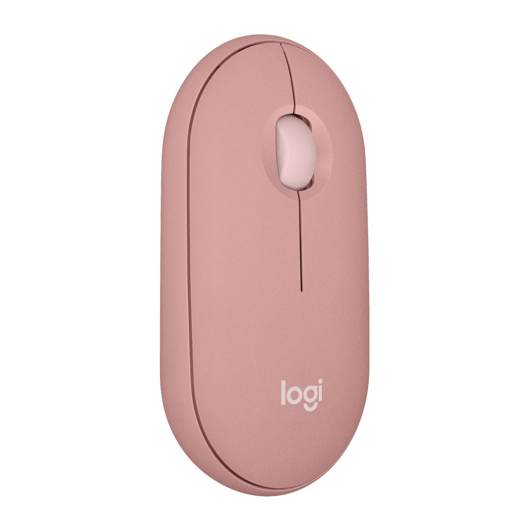 Logitech Pebble Mouse 2 M350s Slim Bluetooth Wireless Mouse, Portable, Lightweight, Customisable Button, Quiet Clicks, Easy-Switch for Windows, macOS, iPadOS, Android, Chrome OS - Tonal Rose