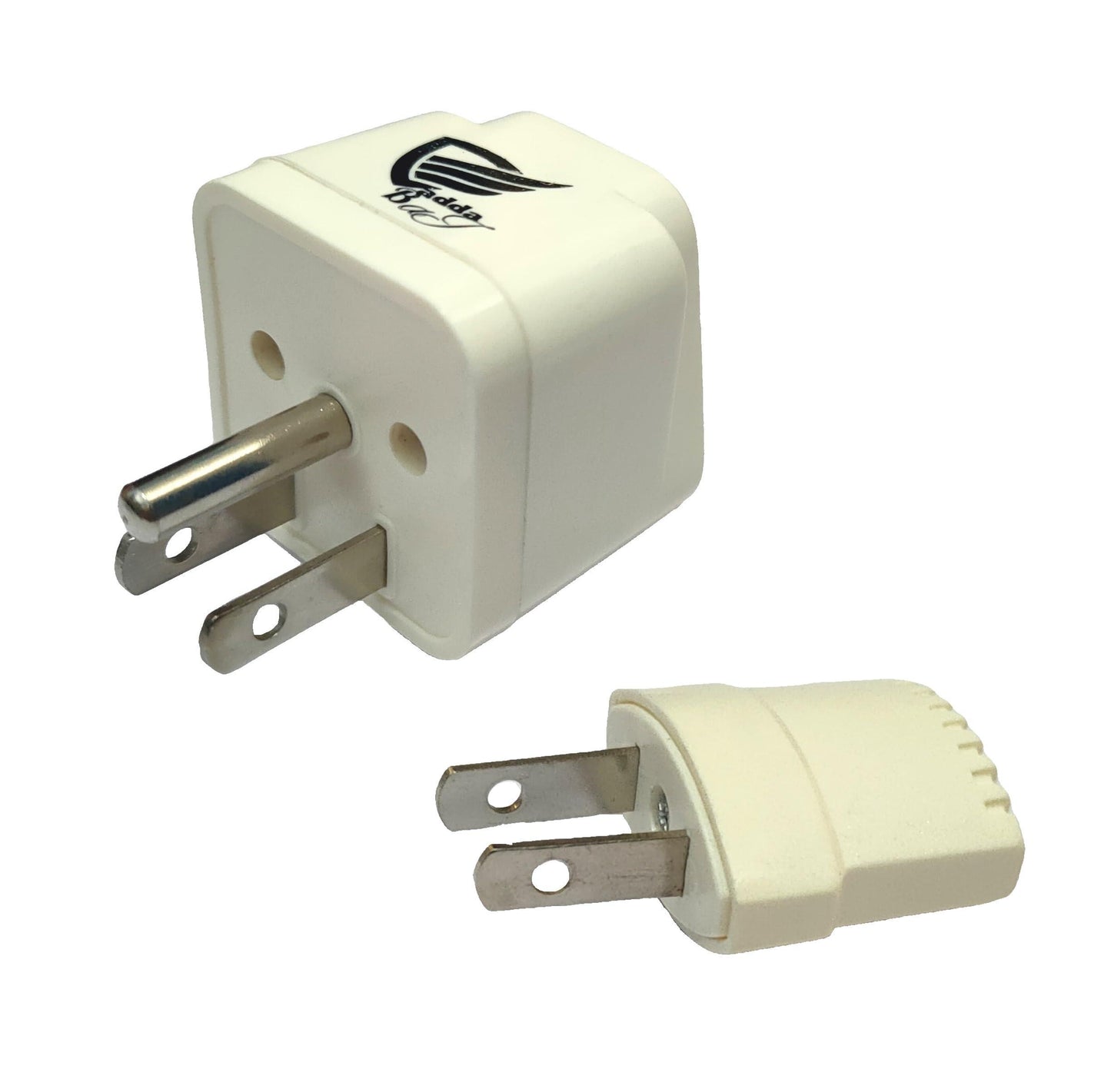 Vadda Bai (Pack of 2) 10A 250V 2 & 3 Pin Conversion Plug Adapter for Travel India to USA, Japan, Canada, Philippines & More, white