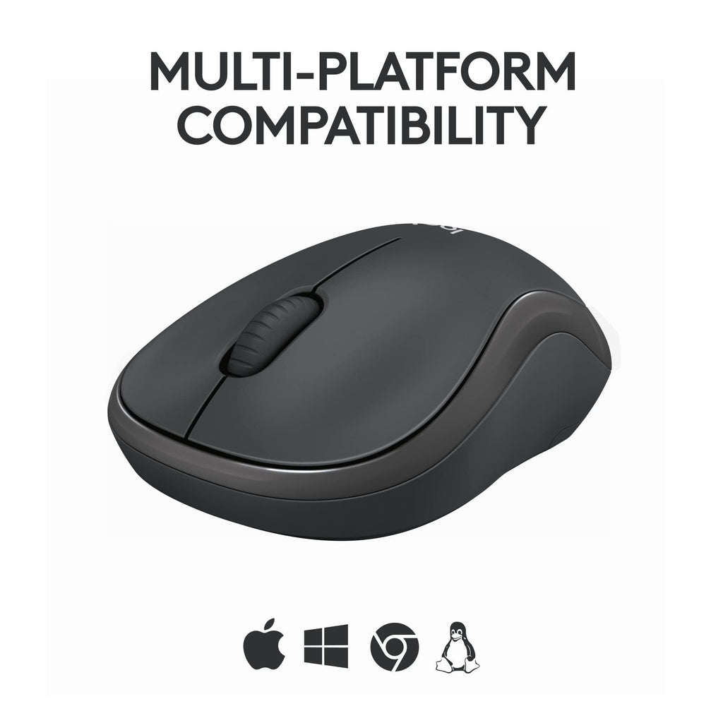 Logitech M240 Silent Bluetooth Mouse, Wireless, Compact, Portable, Smooth Tracking, 18-Month Battery, for Windows, macOS, ChromeOS, Compatible with PC, Mac, Laptop, Tablets - Graphite