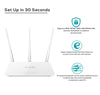 Tenda F3 300Mbps Wi-Fi Router, Easy Setup, WPS Button, Parental Control, Bandwidth Control, Wi-Fi Schedule, with 3 * 5dBi High Power External Antennas (White, N300 F3)