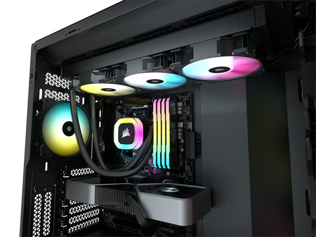 Corsair H150 RGB Liquid CPU Cooler,3x120mm SP RGB ELITE PWM fans, 37 Total individually addressable RGB LEDs, compatible to all modern CPU sockets - GA 1200,115X, 2066, and AM4, iCUE software sync RGB