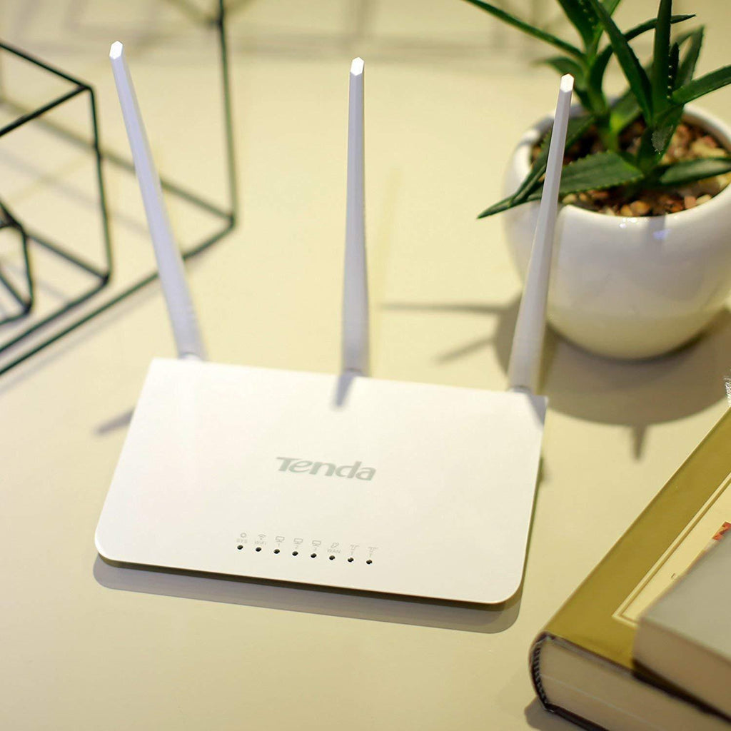 Tenda F3 300Mbps Wi-Fi Router, Easy Setup, WPS Button, Parental Control, Bandwidth Control, Wi-Fi Schedule, with 3 * 5dBi High Power External Antennas (White, N300 F3)