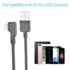 Portronics Konnect L 1.2M Fast Charging 3A 8 Pin USB Cable with Charge & Sync Function for iPhone, iPad (Grey)