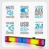 ZEBRONICS Wonder Bar 20 RGB Lights Computer Speaker with Detachable 2 in 1 Design, 10W RMS Output, Volume Control, AUX 3.5mm, USB Powered, 2.0 Stereo, Speaker ON/Off and Mute