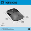 HP Z3700 Dual Silver Mouse/2.4 GHz Wireless connection/1600 dpi/3 Buttons/Silent clicks; Multi-Device; Cross Operating Systems/3 Years Warranty