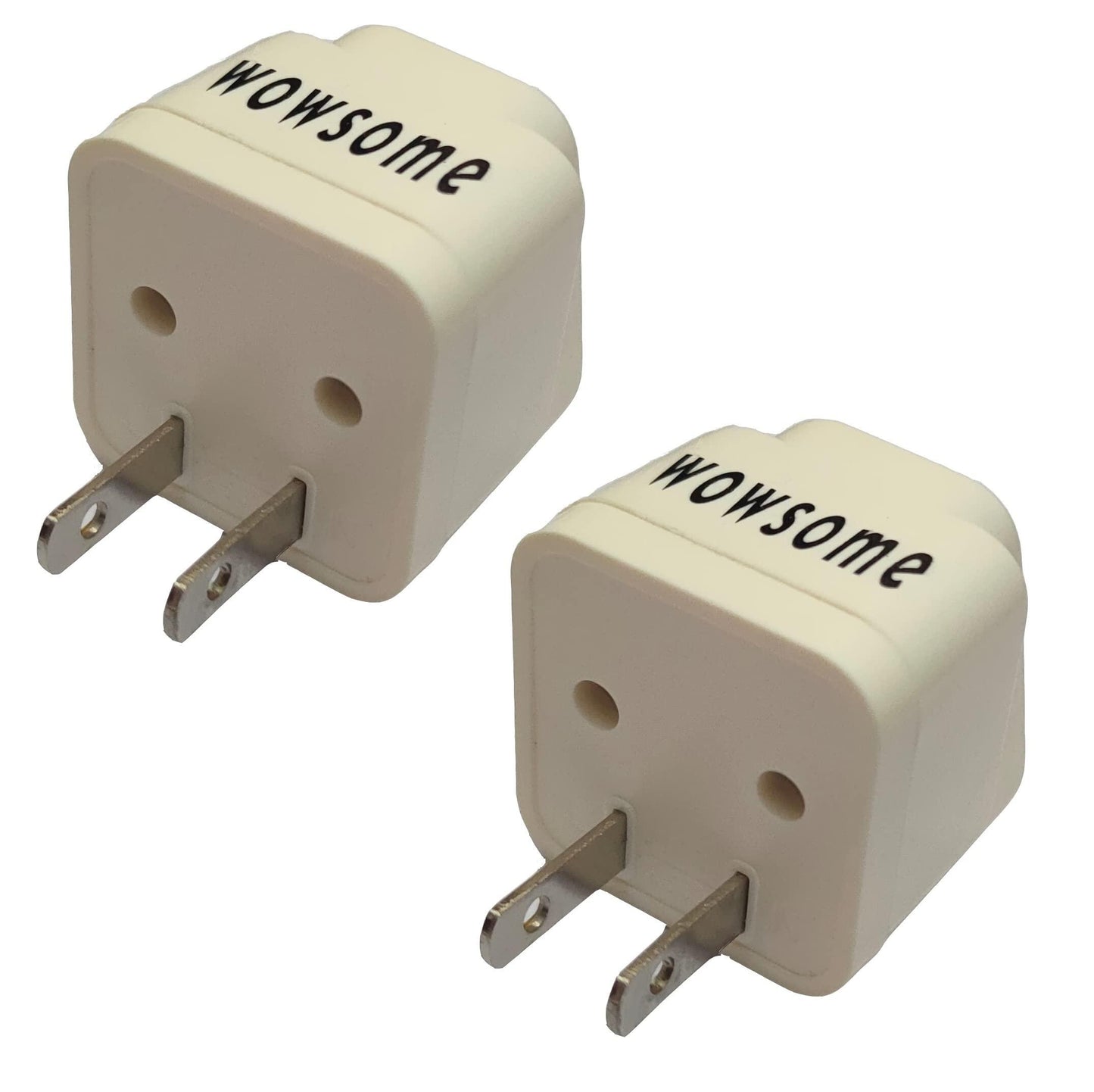 WOWSOME 2 Pin Universal Conversion Plug for India, UK/EU/AU to USA, Canada Travel Adapter (2pcs)