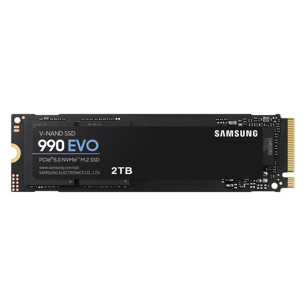 Samsung 990 EVO SSD 2TB, PCIe 5.0 x2 M.2 2280, Speeds Up-to 5,000MB/s, Upgrade Storage for PC/Laptops, HMB Technology and Intelligent Turbowrite, MZ-V9E2T0BW, Black