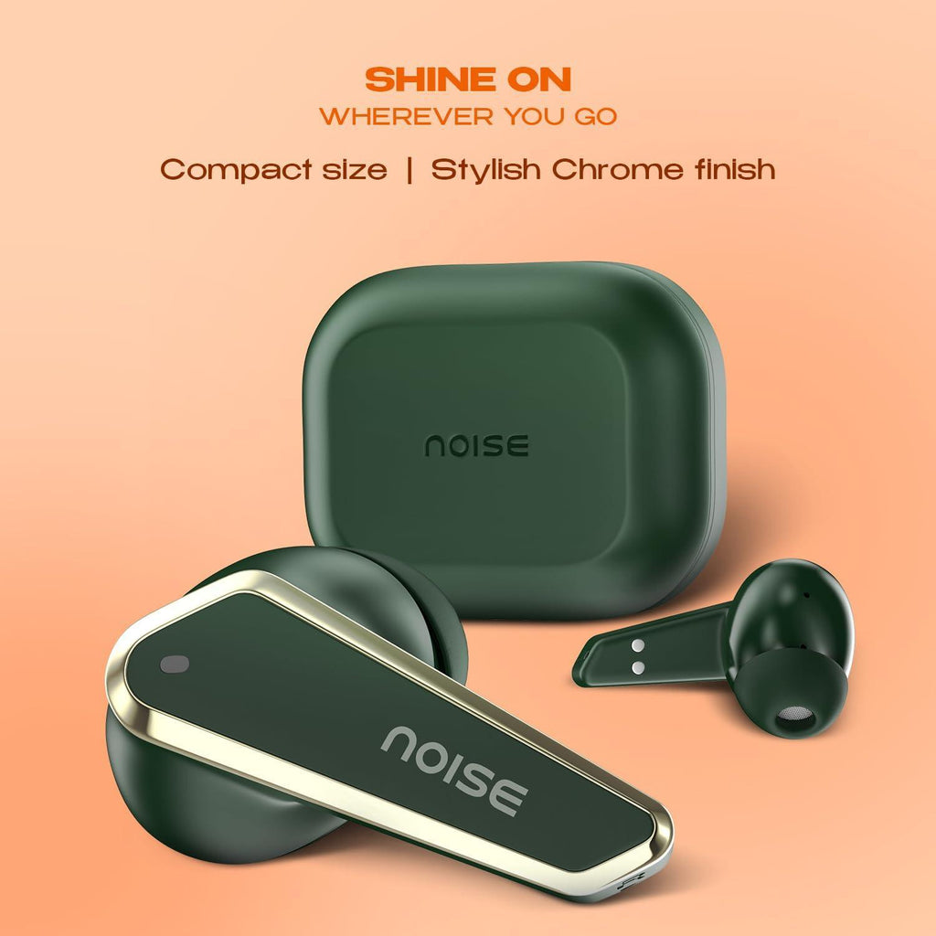 Noise Newly Launched Buds N1 in-Ear Truly Wireless Earbuds with Chrome Finish, 40H of Playtime, Quad Mic with ENC, Ultra Low Latency(up to 40 ms), Instacharge(10 min=120 min), BT v5.3(Forest Green) - Triveni World