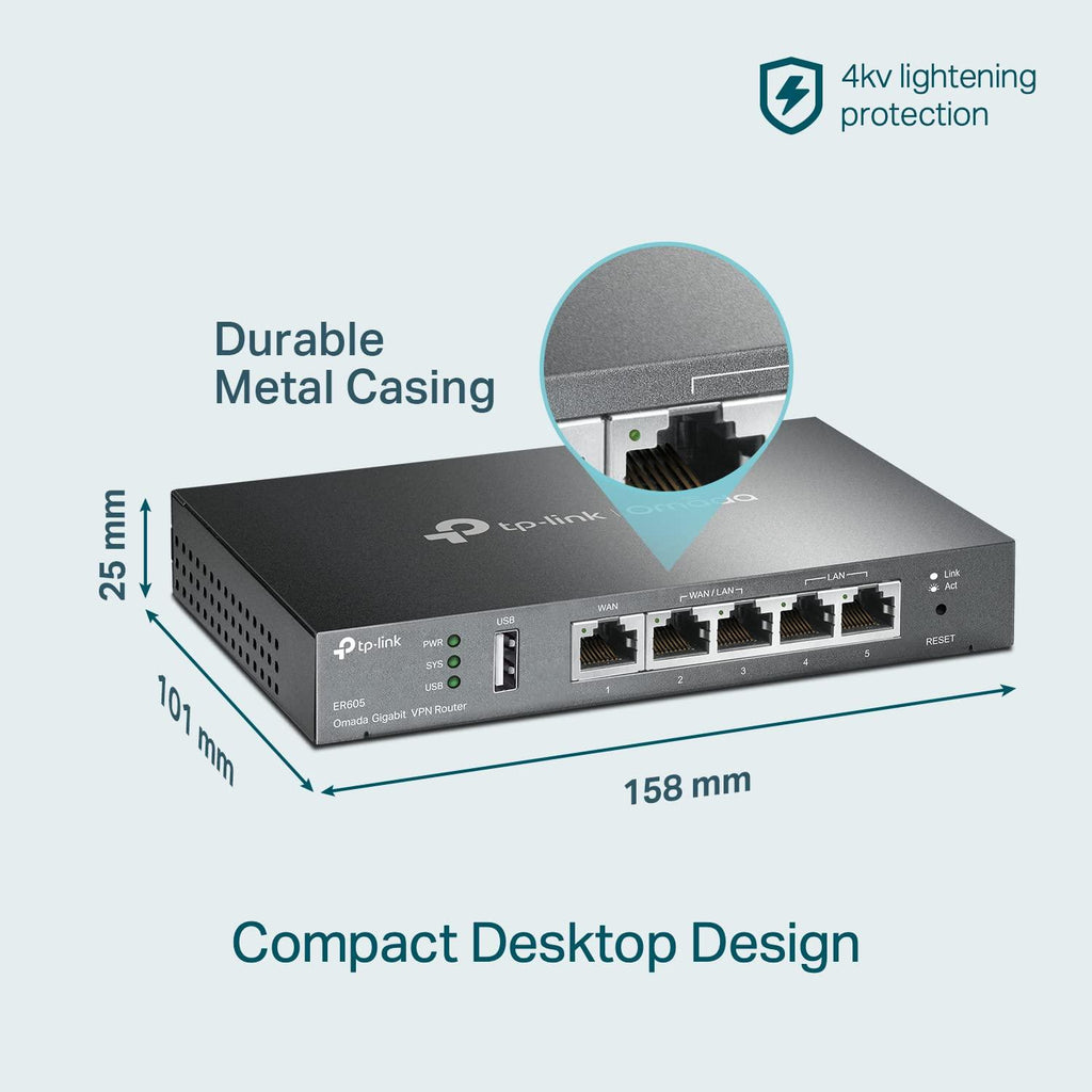 TP-Link TL-R605 SafeStream Gigabit Multi-WAN VPN Router