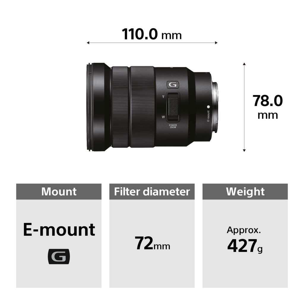 Sony E Mount E Pz 18-105Mm F4 G Oss Aps-C Lens (Selp18105G) | Power Zoom | for Videography & Photography, Black