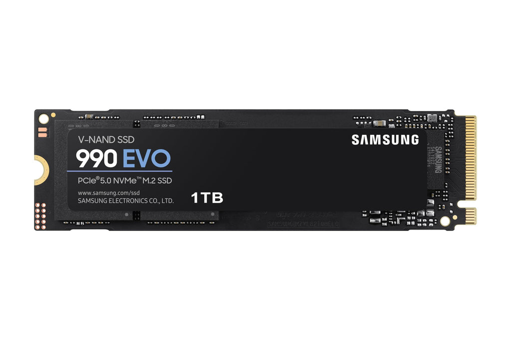 Samsung 990 EVO SSD 1TB, PCIe 5.0 x2 M.2 2280, Speeds Up-to 5,000MB/s, Upgrade Storage for PC/Laptops, HMB Technology and Intelligent Turbowrite MZ-V9E1T0BW, Black