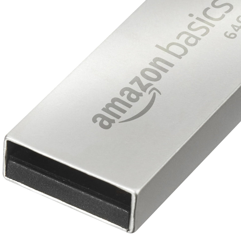 Amazon Basics 64 GB Flash Drive | USB 3.0 | Upto 150 MB/s | Silver