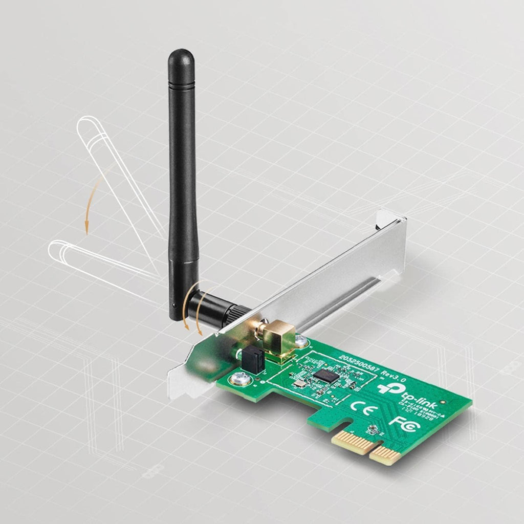 TP-Link TL-WN781ND 150Mbps Wireless N PCI Express Adapter | 2dBi Detachable Omni Directional (RP-SMA) | Compatible with Windows 8.1/8/ 7/ Vista/XP (32/64bits)